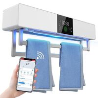 New Touch Screen UV Sanitizing Heated Towel Rack Tuya WiFi Smart Control Compatible With Alexa
