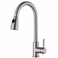 Luxury 304 cheap brushed stainless steel pull out folding kitchen faucet tap