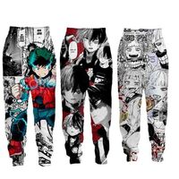 3D digital printing trend anime cosplay costume my hero academy trousers hip hop casual trousers