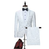 Formal Groom Wedding Suits Slim Fit Wear Ropa de Novio Single-breasted White Coat Pant Suit For Men Tuxedo