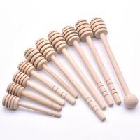 Hot Sale Amazon Custom Logo Honey Dipper Stick Mini Natural Wooden Dispensing Collecting Kitchen Dining