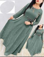 Full stitched party wear embroidery gown/kurti with moti work for girls and ladies