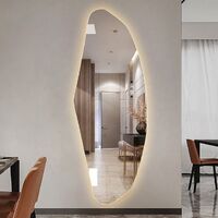 2022 New Morden Bathroom LED Mirror Irregular Shape Smart Dimming Home Living Room Wall Mounted Full Length Art Make up Mirror