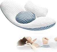 Sleeping Lumbar Support Pillow 3D Air Mesh Lumbar Pillow Adjustable Height Back Support Pillow for Lower Pain Relief