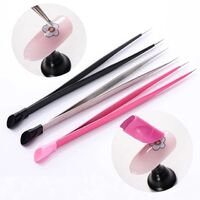 1Pc 2 Heads Straight Manicure Tweezers Accessory and Manicure Tools DIY Nail Salon Tools 3D Metal Nail Tools for Art Decoration