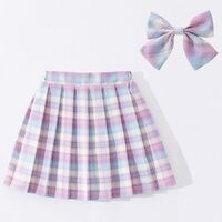 Kid Baby Girls Genuine JK Uniform Plaid Skirt Children College Style Pleated Mini Skirts VD2354