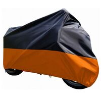 GUYI Cover Black and Orange Sun Motorcycle, waterproof (L-XXXL). 116 for Honda Kawasaki Yamaha Suzuki Harley Davidson