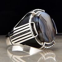 925 Black Ring Silver Ring Silver Jewelry