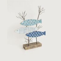 Smart Home Desk Decorated With Metal Ocean Fish Tabletop Decor