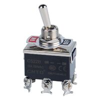 CNTD Metal Micro Toggle Switch Waterproof Switch On 10/15A 250V 85% RH Max. C522B/C5R22B 250VAC CN;ZHE 12mm 25A