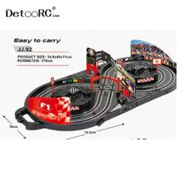 Detoo Motor and Generator Features 1:64 Foldable Groove Track Toy Kids Electric Toy Car Set