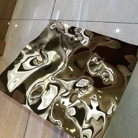 Water ripple finish hammered gold stainless steel trim panel for wall cladding