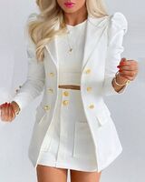 2022 Ladies Ladies Office Formal Ladies Uniform Business Suit Pants Two Piece Ladies Mini Flare Skirt