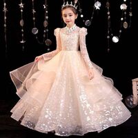 Girls Sequin Evening Dresses Host Show Party Dresses Flower Girl Dresses Wedding Kids Girls Dresses