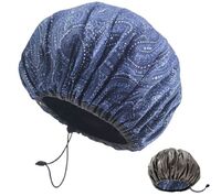 Satin Reversible Shower Cap Waterproof Ladies Long Hair Nightcap