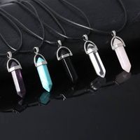 Natural Crystal Hexagon Pendant Fashion Bullet Pendulum Pendant