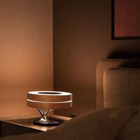 Round tree lamp bedside table lamp with wireless charger bluetooth speaker wireless charger clock ornament bonsai table lamp