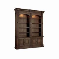 The American high-end study restores the ancient method to do the old solid wood oak carving bookcase