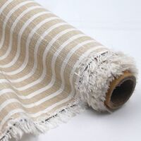 Wholesale European Stripe Pattern Woven 175 gsm Lithuanian Yarn Yarn 70 Viscose 30 Linen Blended Garment Fabric