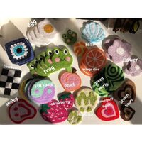 Wholesale Danish Pastel High Quality Punch Needle Handmade Beverage Tufted Mini Custom Mug Rug Coaster