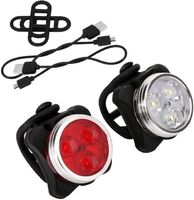 Bicycle Headlight USB Rechargeable Bicycle Light Waterproof 4 Modes Bicycle Tail Light LED Bicycle Light