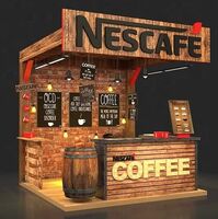 Wooden coffee kiosk indoor coffee kiosk cappuccino hot drink kiosk