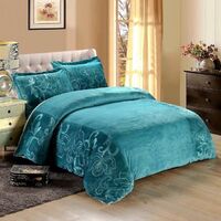 High Quality 100% Polyester Flannel Fleece and Sherpa Solid Color 3d Embossed Quilt Quilt Cover