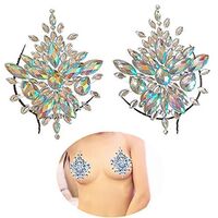 Mermaid Breast Jewel Glitter Carnival Rhinestone Face Body Jewelry Sticker Crystal Tattoo Nipple Pie