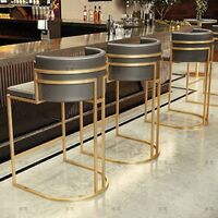 Hot selling high counter chair stainless steel velvet upholstered bar chair home hotel wedding high stool