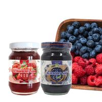 Natural fruit jam with strawberries and cranberry jam