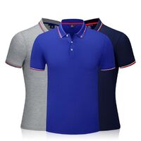 Wholesale Mixed Color Embroidered Fabric Short Sleeve Blank Navy Blue Men's Cotton Button Polo Shirt