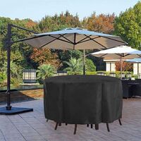 Outdoor Waterproof Polyester/Oxford Cloth Round Patio Protection Patio Furniture Cover in Garden Set