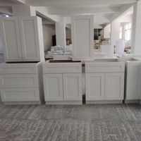 American Whole Wood White Gray Shaker Kitchen Cabinet Factory Direct Supply Wholesale and Engineering