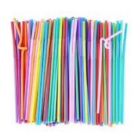 Free samples of various brightly colored plastic straws ecological disposable tableware biodegradable tableware pla straws