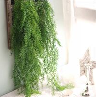 Artificial green leaf fern pine needle wreath wall ivy hanging vine plant bunch leaves