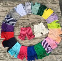 2017 Wholesale Kids Summer Solid Color Shorts Toddler Girls Multicolor Icing Triple Ruffle Shorts