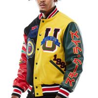 TY Printed Clothes Custom Patches Letterman Jacket For Men Polyester Baseball Jacket Street Plus Coat