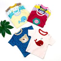 Wholesale Cheap Baby Clothes Kids Short Sleeve Newborn Baby Cotton Boys Girls T-Shirts 5 Pieces