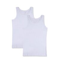 Boys' 2-Pack White Solid Undershirt