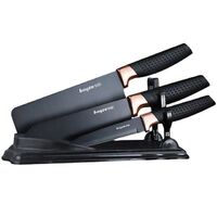 5 Piece Matte Black Plated Kitchen Knife Soft Rubber Handle Stainless Steel Japanese Chef Knife Set with Peeler Vegetables