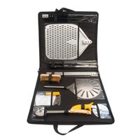 8 inch round rotary pizza peel outdoor portable pizza oven tool set bag square perforated pizza peel spatula set