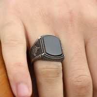 Sterling Silver 925 Ottoman Tugra Men's Ring