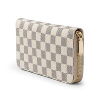 Bestseller Checkered Wallet Zipper Wallet RFID Blocking Unisex Wallet