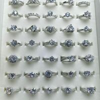 Wholesale Mixed Batch Wedding Engagement Rings, Copper Plated White K Gold Moissanite Ring