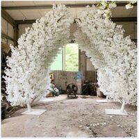 2.4m or 8ft custom white pink faux interior wedding decoration silk flowers cherry tree arches