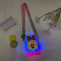 silicone bubble fidget inside wallet light minnie mouse pop it messenger bag coin purse fidget pop it minnie mouse light up purse