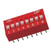 DIP Switch Series, Slide Type, 25 mA 24V DC 2 to 10 Poles