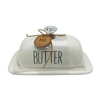 Home kitchen cutlery ceramic butter dish with lid