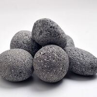 Natural black lava pebbles decoration