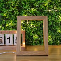 Wholesale USB Electric Photo Frame Acrylic Light Wooden Frame With LED Light